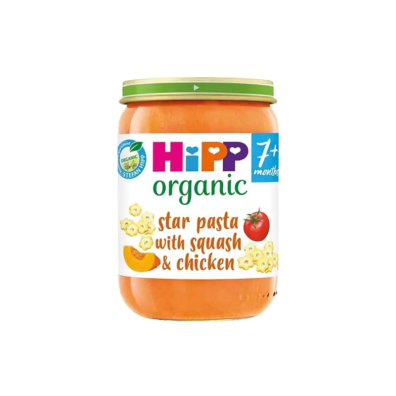 Hipp Organic Star Pasta With Squash & Chicken Baby Food Jar 7+ Months 190G 1