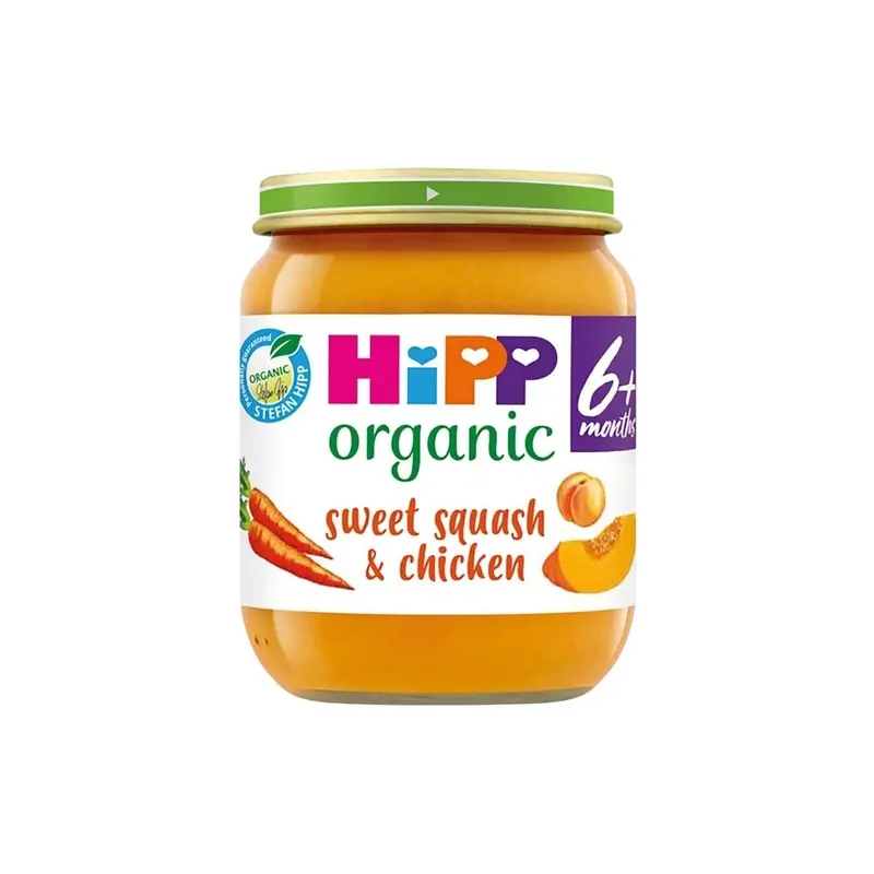 Hipp Organic Sweet Squash & Chicken Baby Food Jar 6+ Months 125G 1