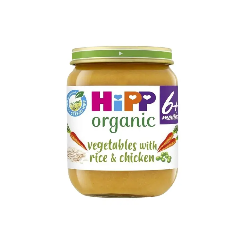 Hipp Organic Vegetables With Rice & Chicken Baby Food Jar 6+ Months 125G 1