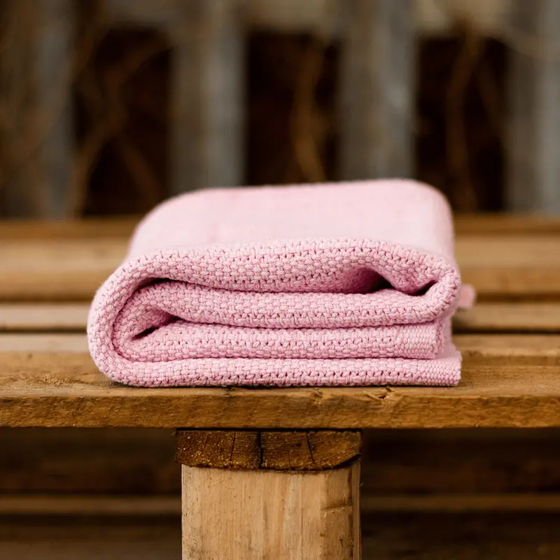 Hippychick Cellular Baby Blanket Dusky Pink 1
