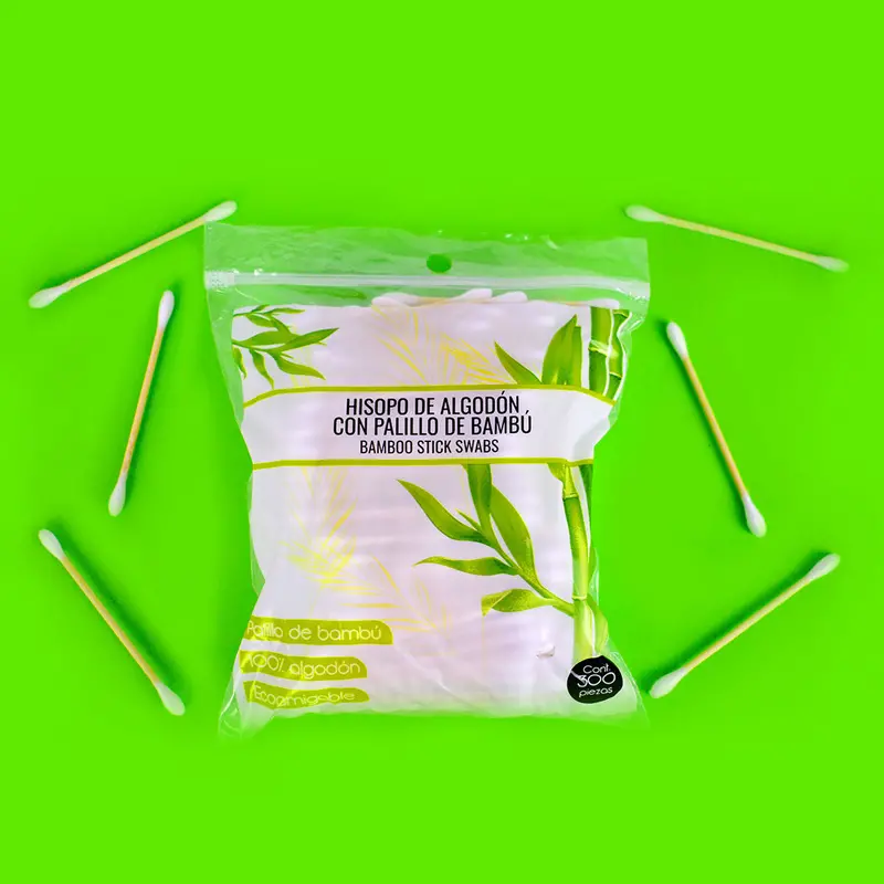 Hisopos De Algodón Palillo De Bambú 300 Piezas 1