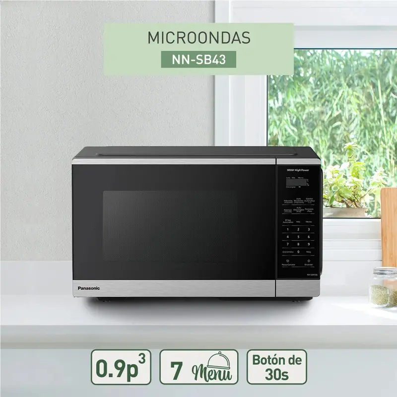 Horno De Microondas Panasonic Nn-Sb43qsrph .9P3 Ngo/Plata ** 1