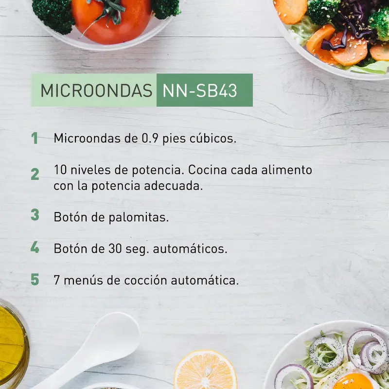 Horno De Microondas Panasonic Nn-Sb43qsrph .9P3 Ngo/Plata ** 2