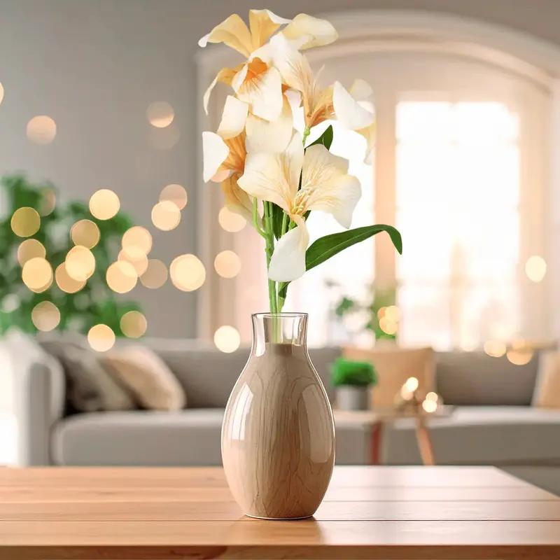 Horquidea, 6 Flores Artificiales, Color Amarillo 1
