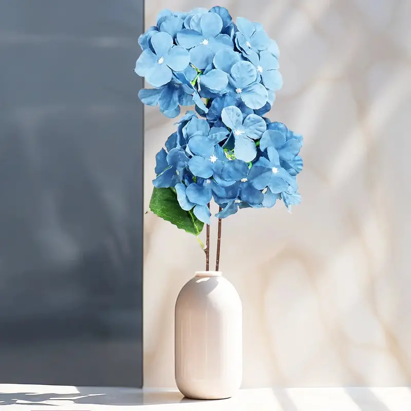 Hortensia, 2 Flores Artificiales, Color Azul 1