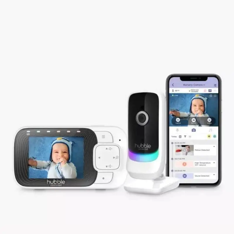 Hubble Nursery Pal Essentials 2.8" Video Baby Monitor White 1
