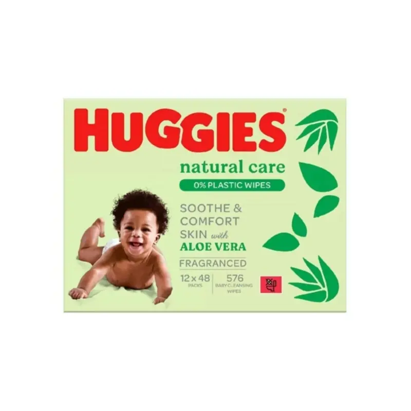 Huggies Natural Care Plastic Free Baby Wipes 12X48 Pcs 1