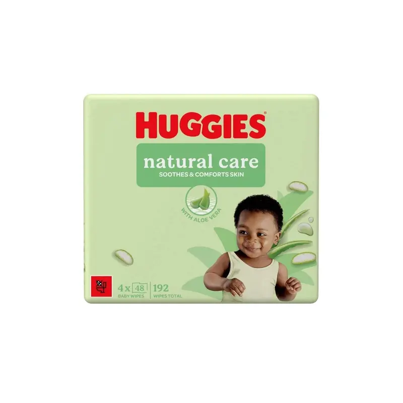 Huggies Natural Care Plastic Free Baby Wipes 4X48 Pcs 1