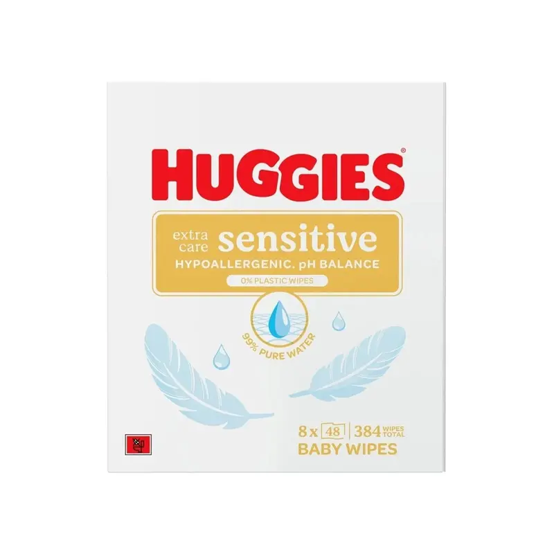 Huggies Pure Extra Sensitive Baby Wipes 8X48 Pcs 1