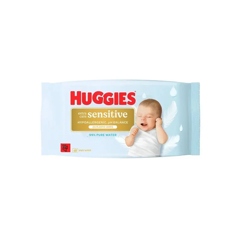 Huggies Pure Extra Sensitive Plastic Free Baby Wipes 48 Pcs 1