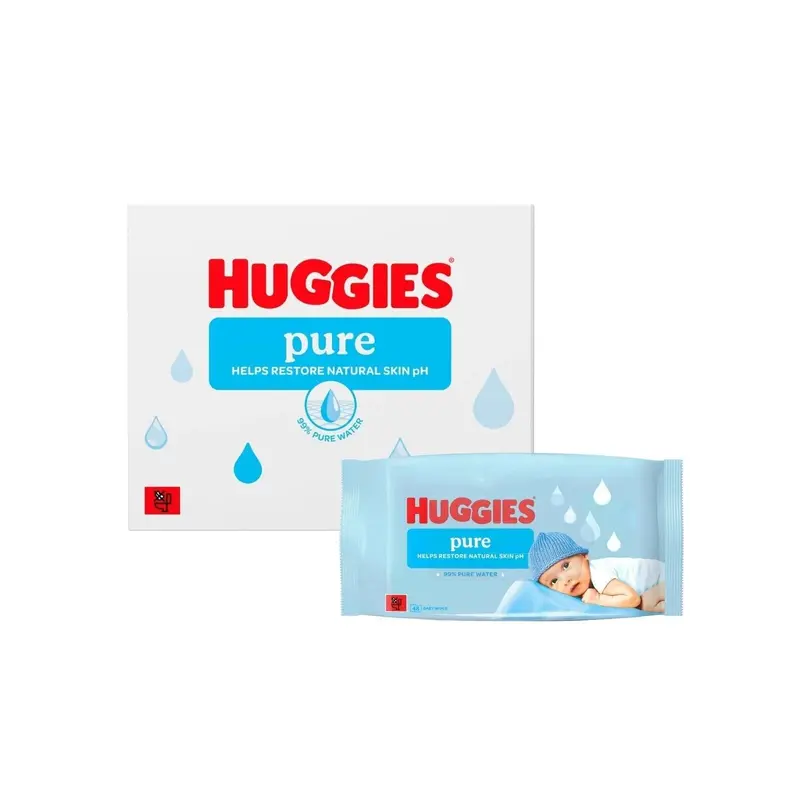 Huggies Pure Plastic Free Baby Wipes 12X48 Pcs 1