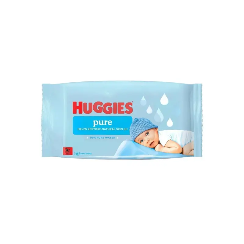 Huggies Pure Plastic Free Baby Wipes 48 Pcs 1