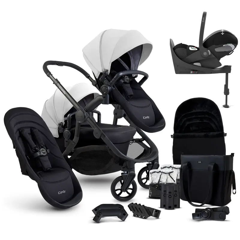 Icandy Orange 4 Double Cybex Travel System In Glacier 1