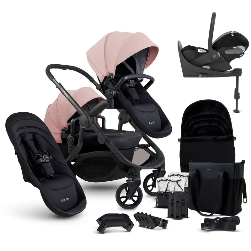 Icandy Orange 4 Double Cybex Travel System In Rose 1