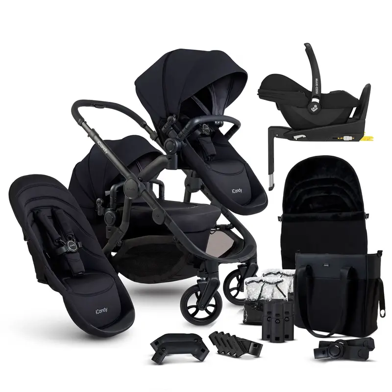 Icandy Orange 4 Double Maxi-Cosi Travel System In Black Edition 1