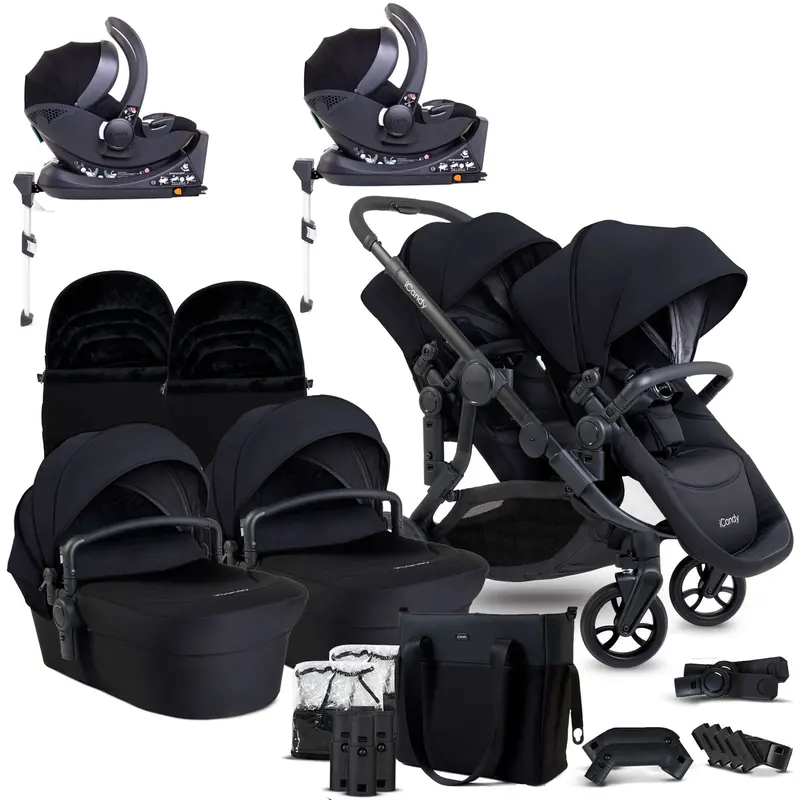 Icandy Orange 4 Twin Complete Cocoon Travel System In Black Edition 1