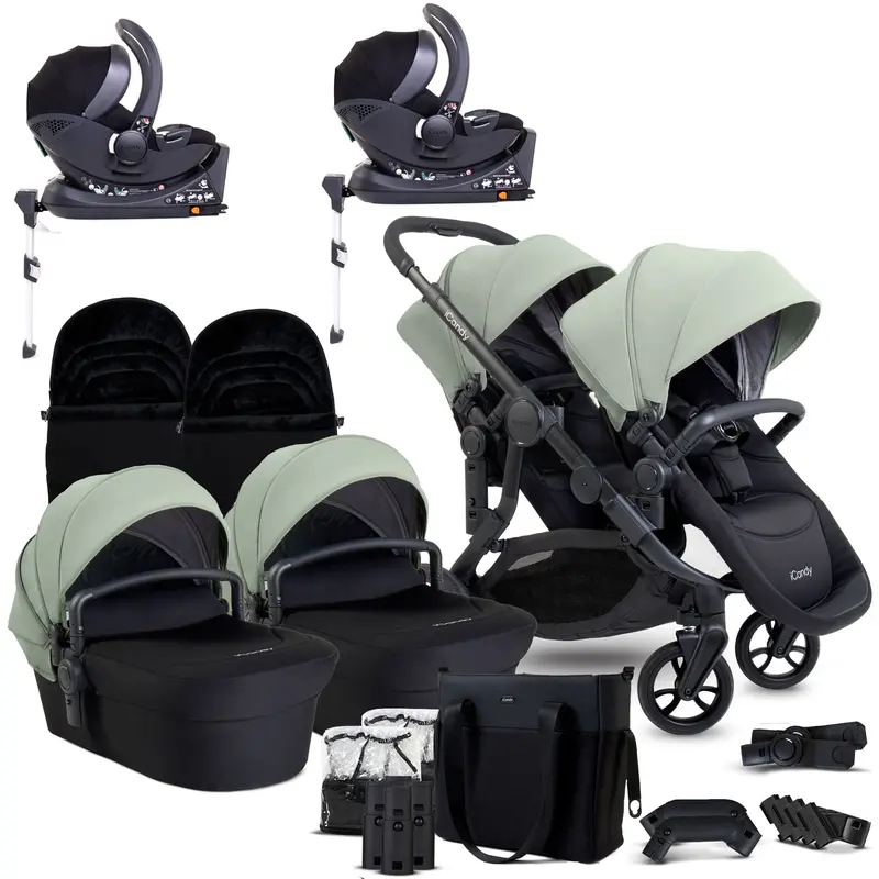 Icandy Orange 4 Twin Complete Cocoon Travel System In Pistachio 1