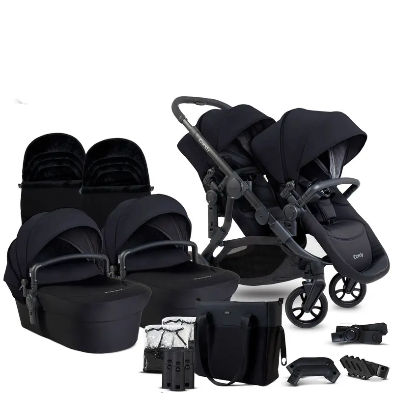 Icandy Orange 4 Twin Complete Set In Black Edition 1