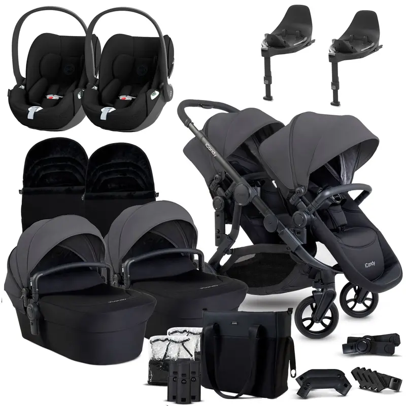 Icandy Orange 4 Twin Cybex Travel System In Fossil 1