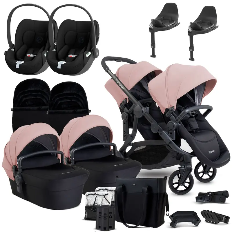 Icandy Orange 4 Twin Cybex Travel System In Rose 1