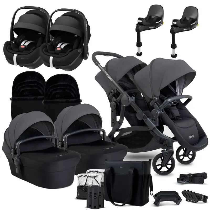 Icandy Orange 4 Twin Maxi-Cosi Travel System In Fossil 3
