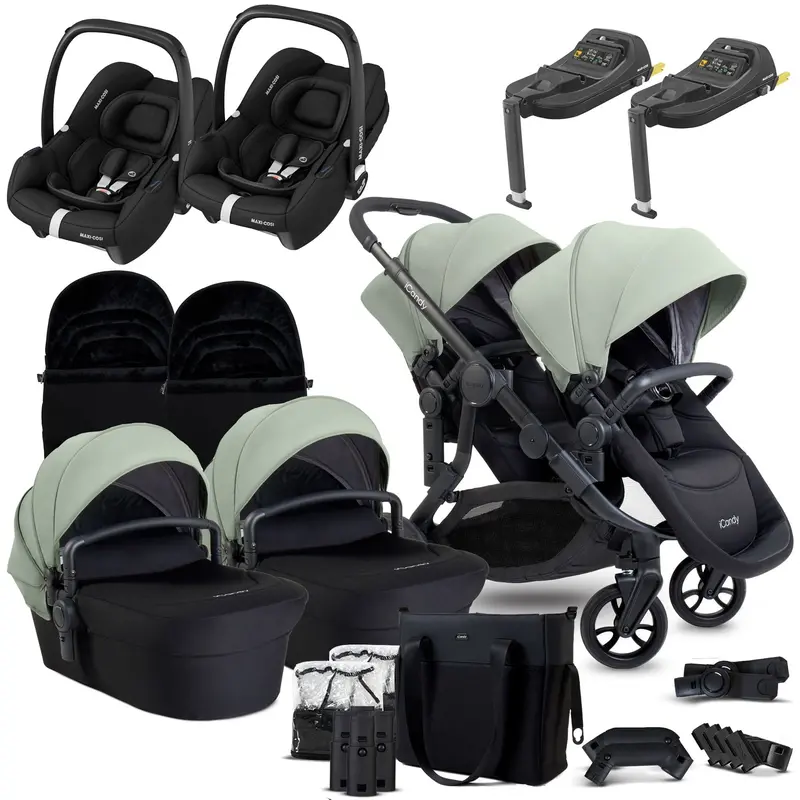 Icandy Orange 4 Twin Maxi-Cosi Travel System In Pistachio 1