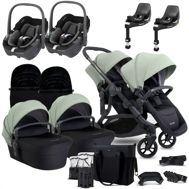 Icandy Orange 4 Twin Maxi-Cosi Travel System In Pistachio 2