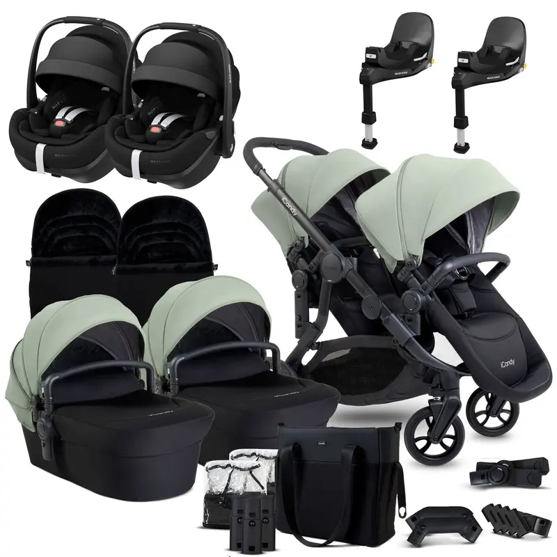 Icandy Orange 4 Twin Maxi-Cosi Travel System In Pistachio 3