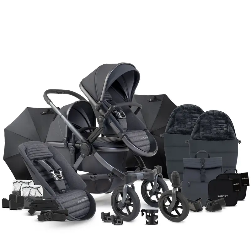Icandy Peach 7 All Terrain Complete Double Bundle In Storm 1