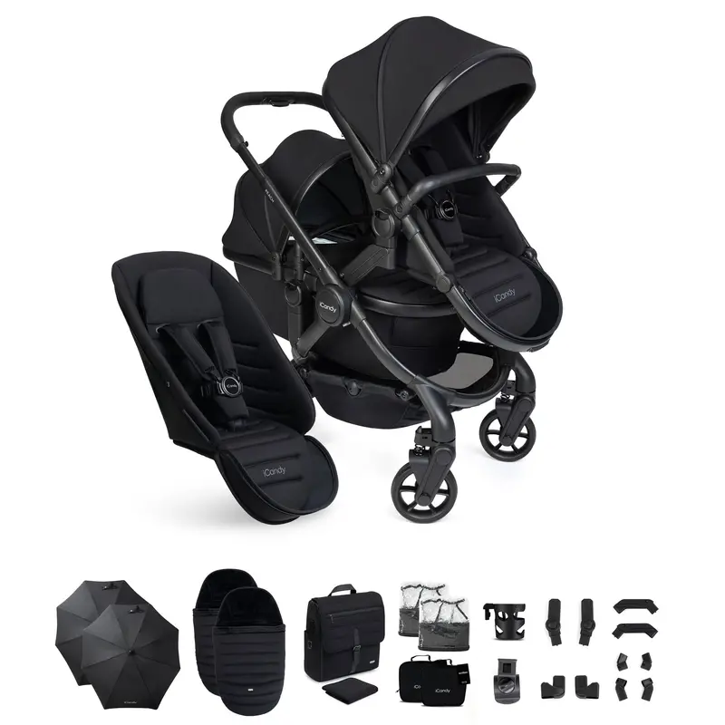 Icandy Peach 8 Double Complete Bundle In Black 1