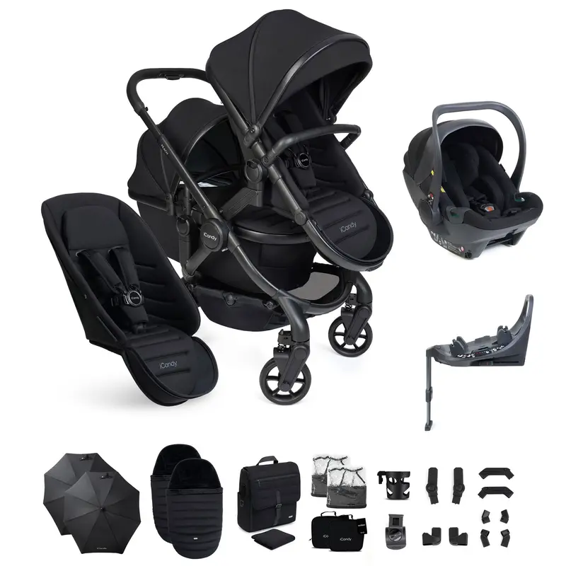 Icandy Peach 8 Double Complete Bundle With Cocoon 360 In Black 1