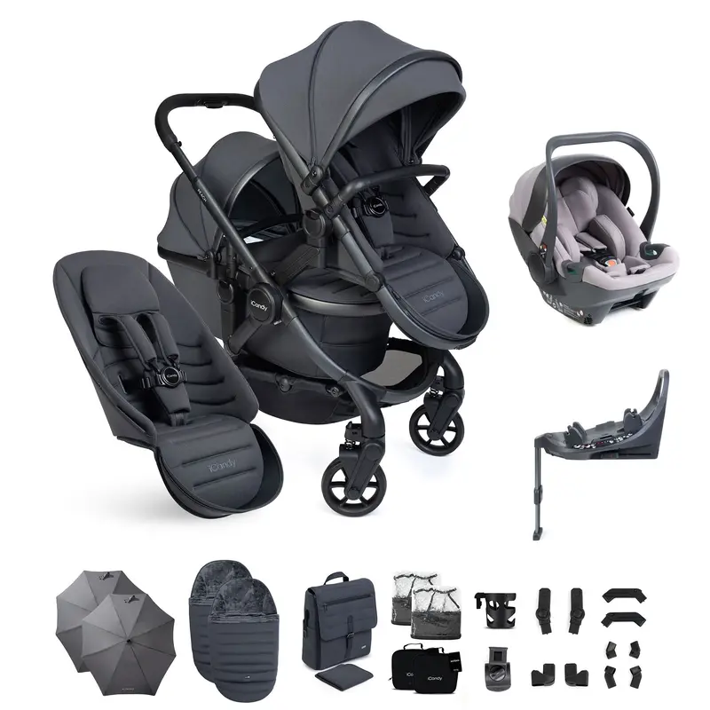 Icandy Peach 8 Double Complete Bundle With Cocoon 360 In Grey 1