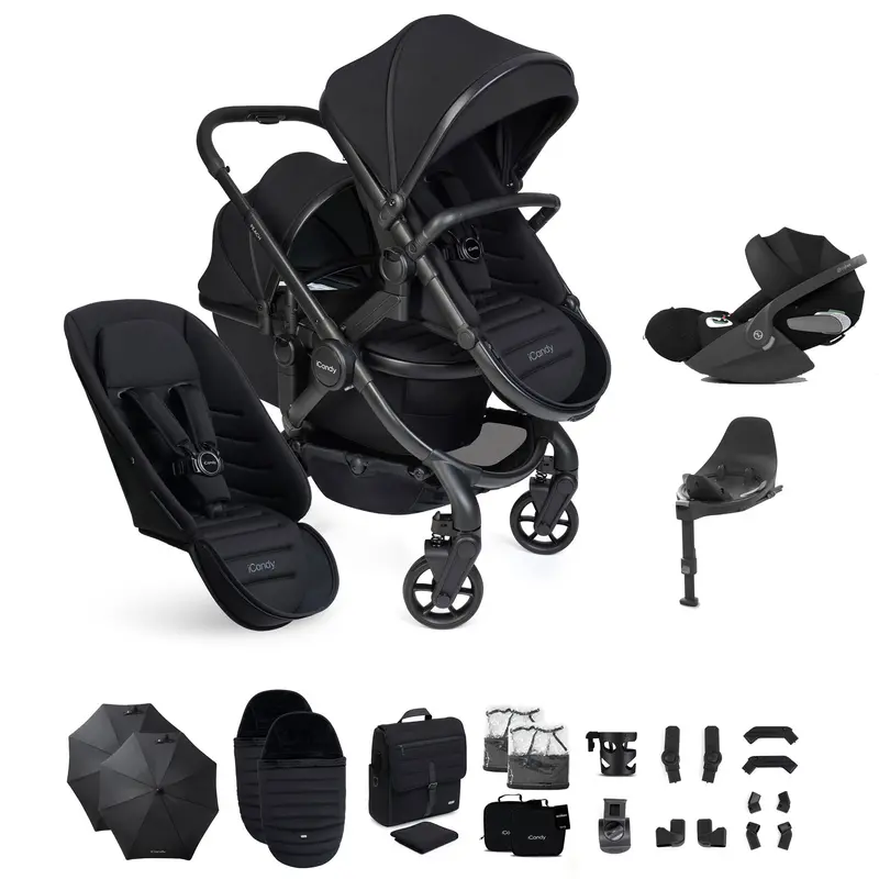 Icandy Peach 8 Double Complete Cybex Bundle In Black 1