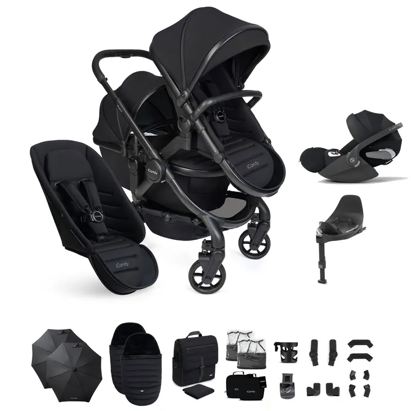 Icandy Peach 8 Double Complete Cybex Bundle In Black 2