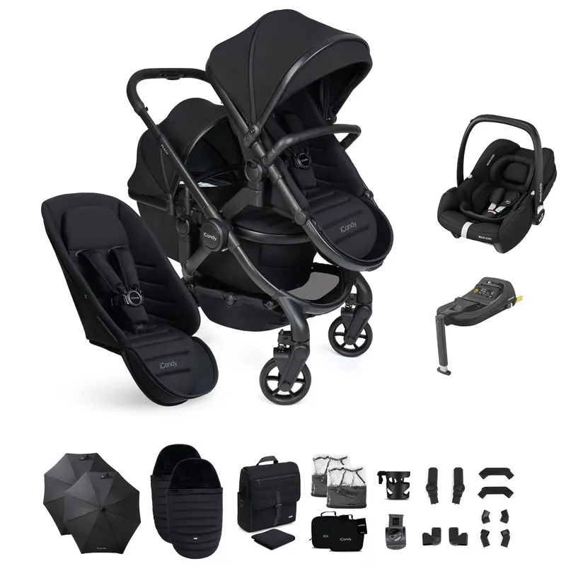 Icandy Peach 8 Double Complete Maxi-Cosi Bundle In Black 1