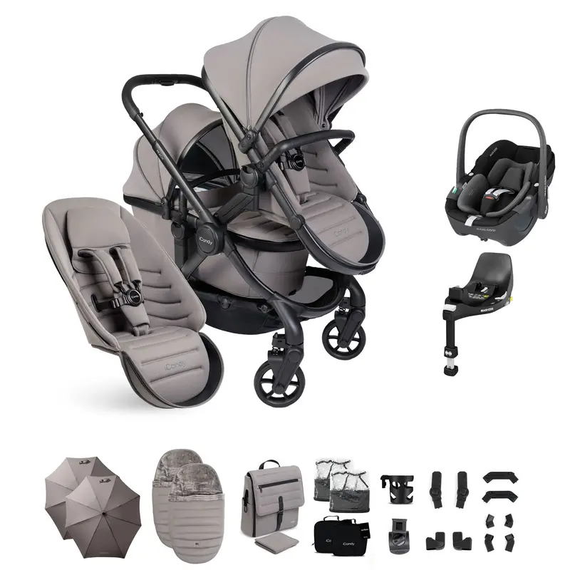 Icandy Peach 8 Double Complete Maxi-Cosi Bundle In Porcini 2