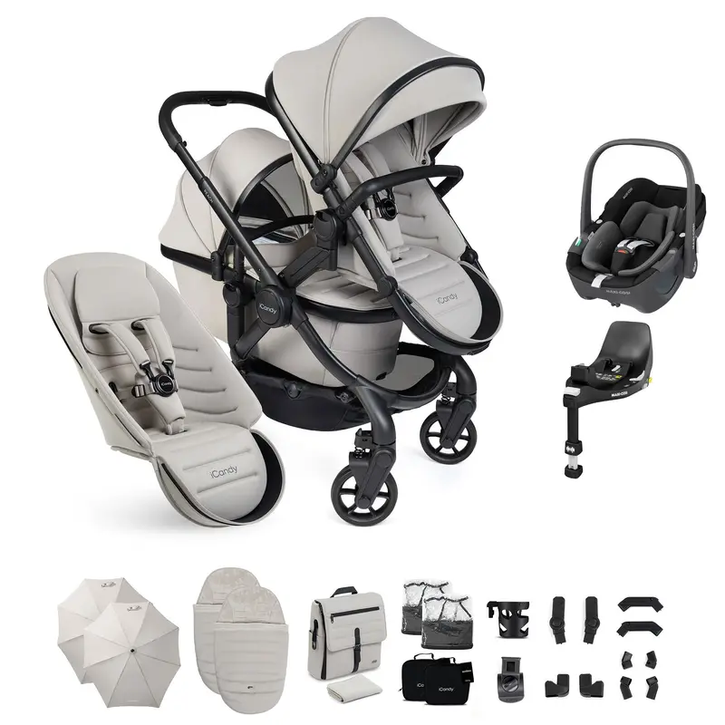 Icandy Peach 8 Double Complete Maxi-Cosi Bundle In Taupe 2