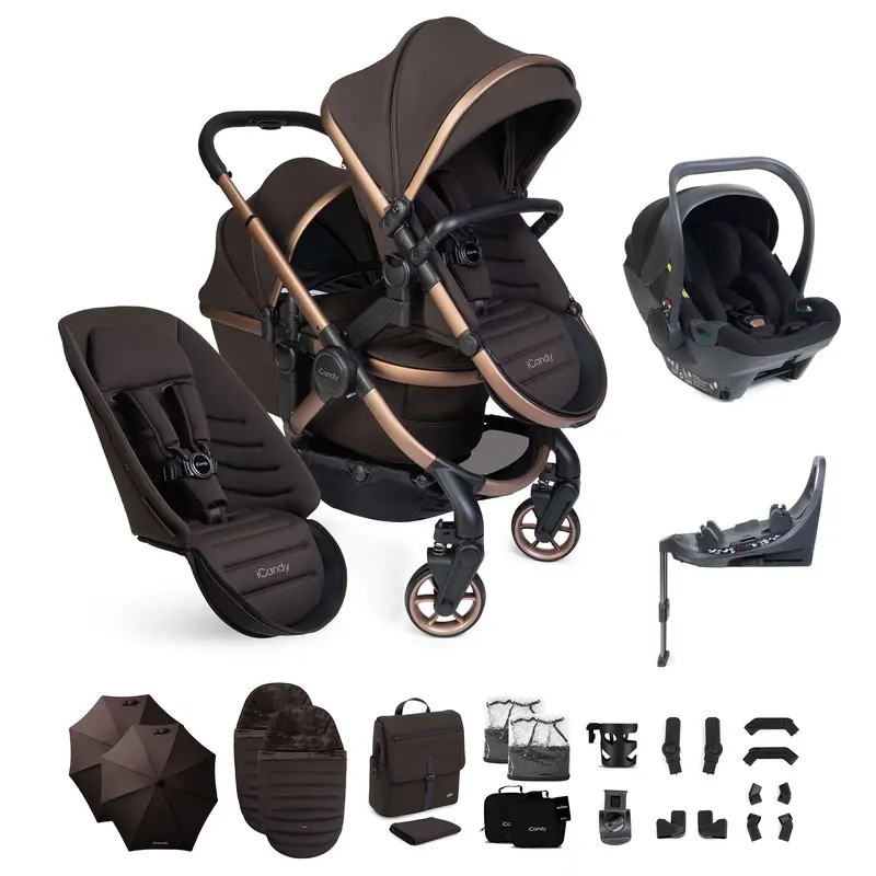 Icandy Peach 8 Editions Double Complete Bundle With Cocoon 360 In Pecan 1