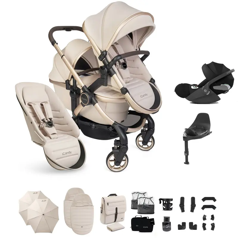 Icandy Peach 8 Editions Double Complete Cybex Bundle In Biscotti 1