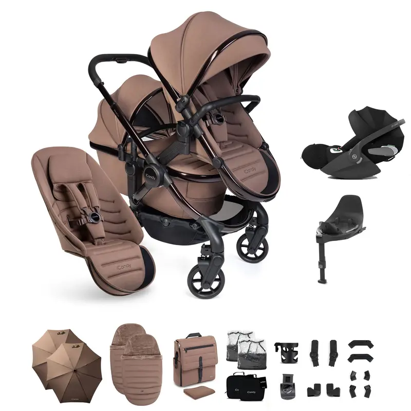 Icandy Peach 8 Editions Double Complete Cybex Bundle In Coco 1