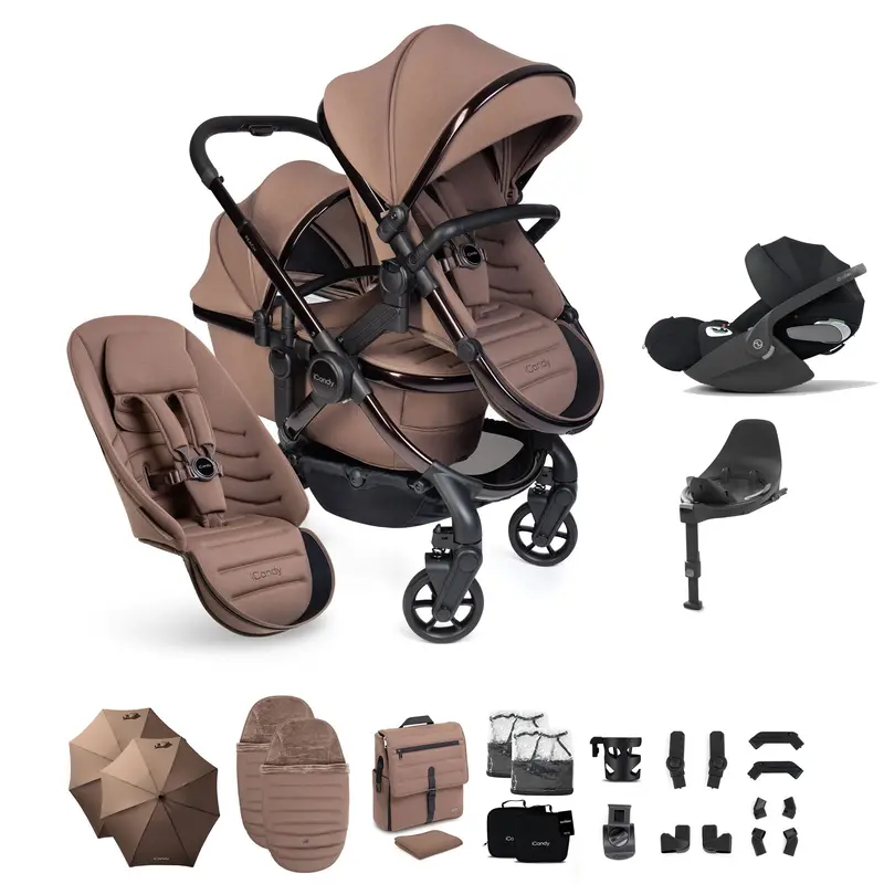 Icandy Peach 8 Editions Double Complete Cybex Bundle In Coco 2