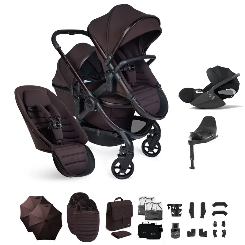 Icandy Peach 8 Editions Double Complete Cybex Bundle In Coffee Bean 2