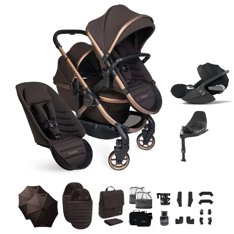 Icandy Peach 8 Editions Double Complete Cybex Bundle In Pecan 2
