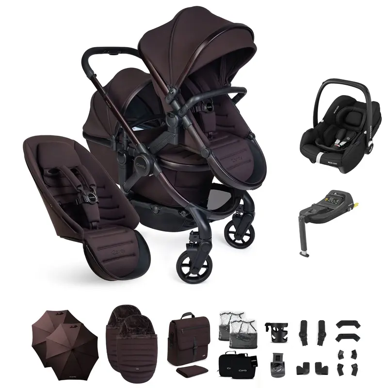 Icandy Peach 8 Editions Double Complete Maxi-Cosi Bundle In Coffee Bean 1