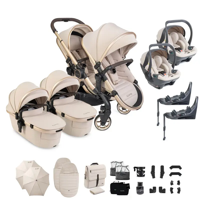 Icandy Peach 8 Editions Twin Complete Bundle With Cocoon 360 In Biscotti 1