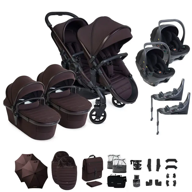 Icandy Peach 8 Editions Twin Complete Bundle With Cocoon 360 In Coffee Bean 1