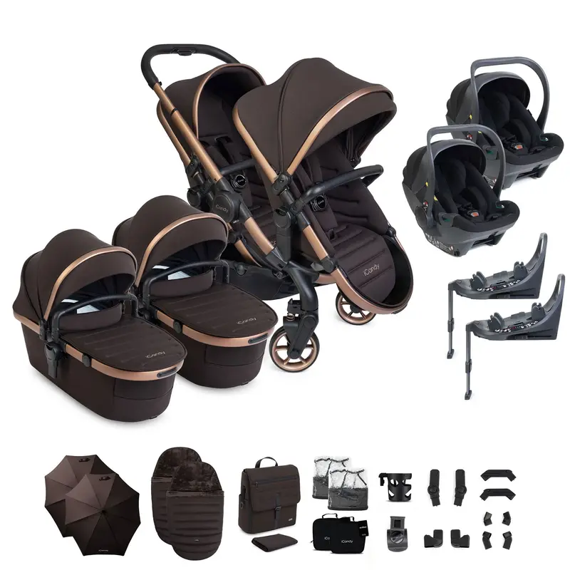 Icandy Peach 8 Editions Twin Complete Bundle With Cocoon 360 In Pecan 1