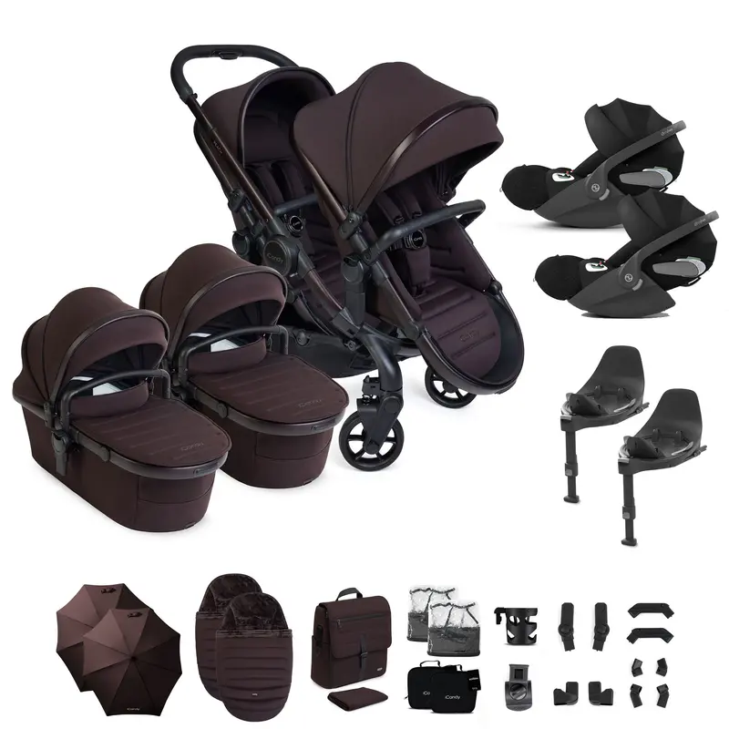 Icandy Peach 8 Editions Twin Complete Cybex Travel System In Coffee Bean 1