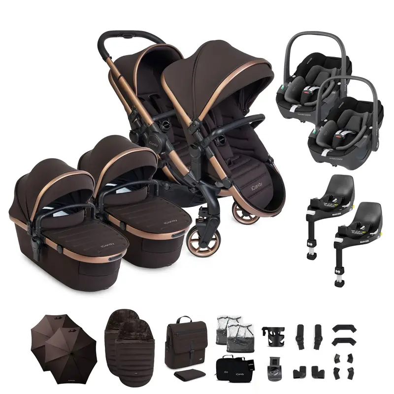 Icandy Peach 8 Editions Twin Complete Maxi-Cosi Travel System In Pecan 2
