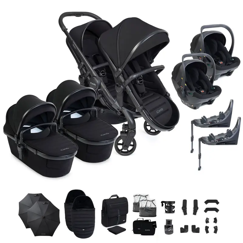 Icandy Peach 8 Twin Complete Bundle With Cocoon 360 In Black 1